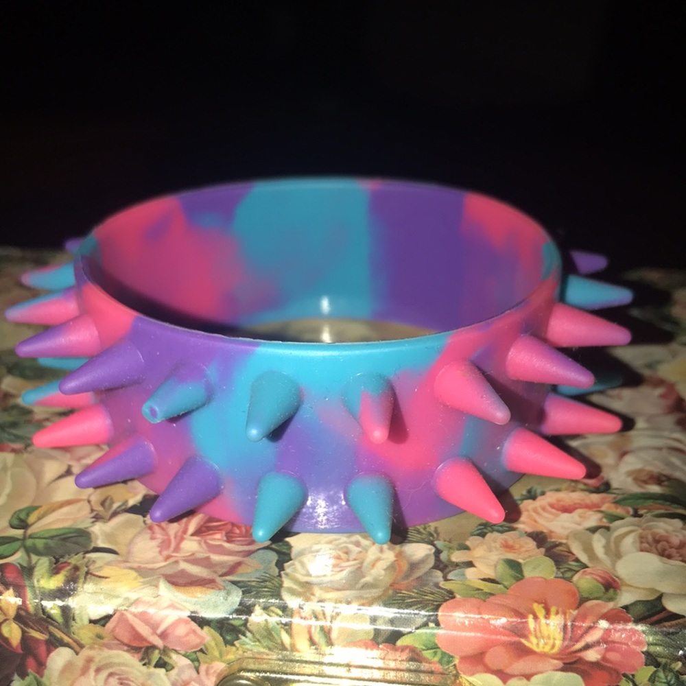 Multi Color Rubber punk spike bracelet